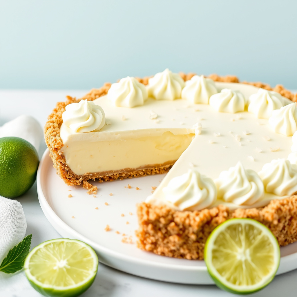 Key Lime Pai med Mandelbunn