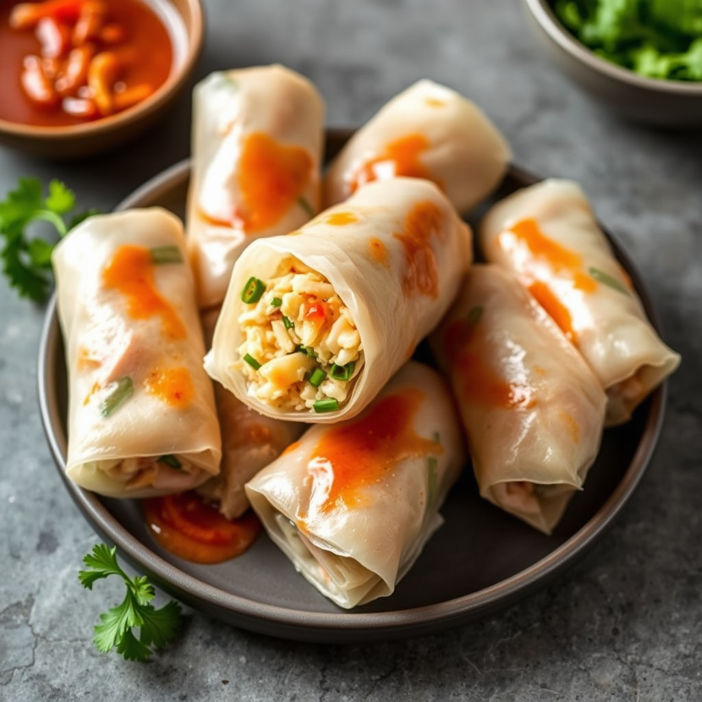Kimchi-krabbespringruller