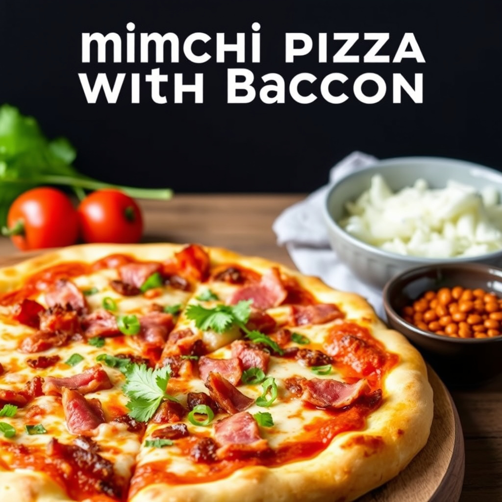 Kimchi-pizza med bacon