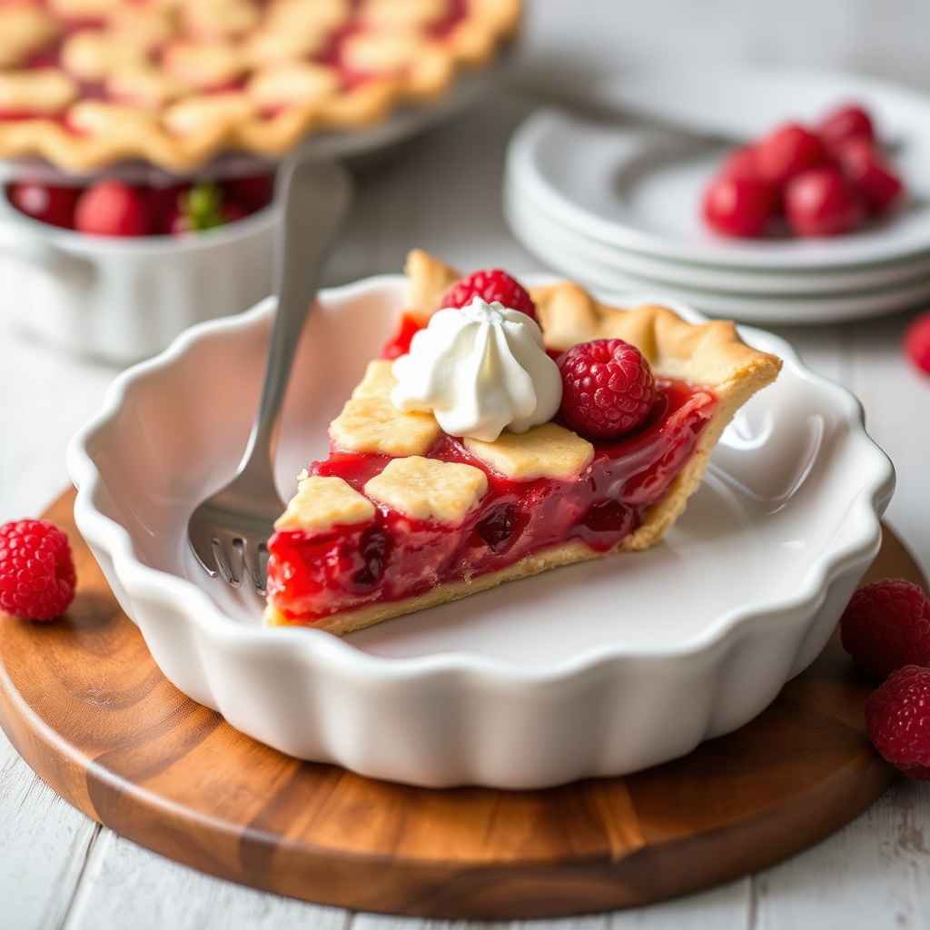 Kirsebærrød bringebærpai