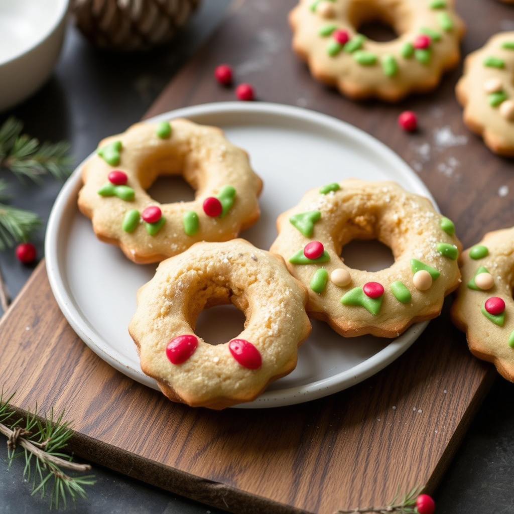 Sjokoladekjeks-kranser med vaniljeglasur