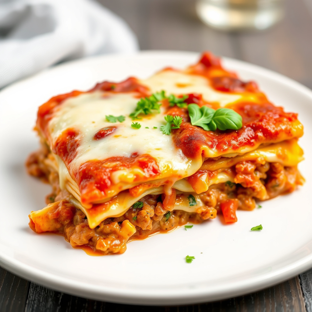 Kjøtt- og oste-lasagne