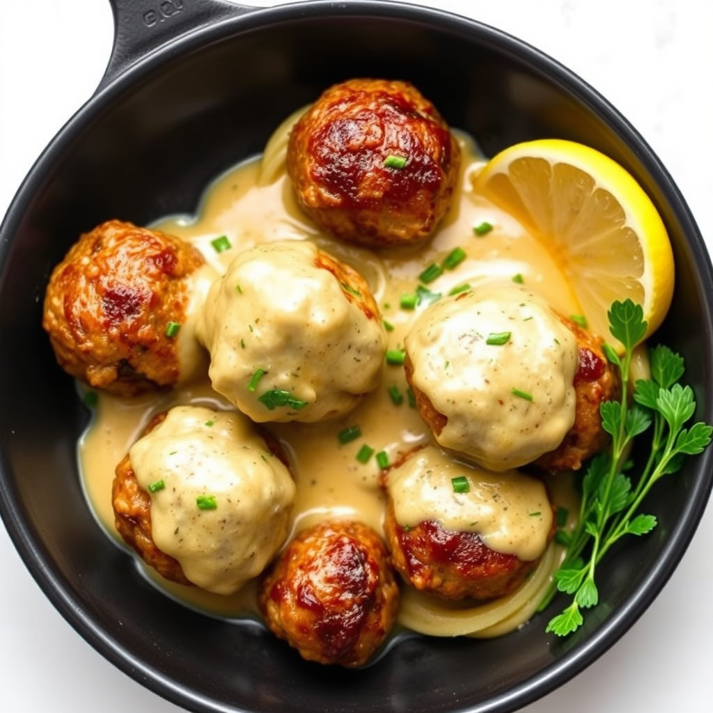 Kjøttboller med hvitvinsaus