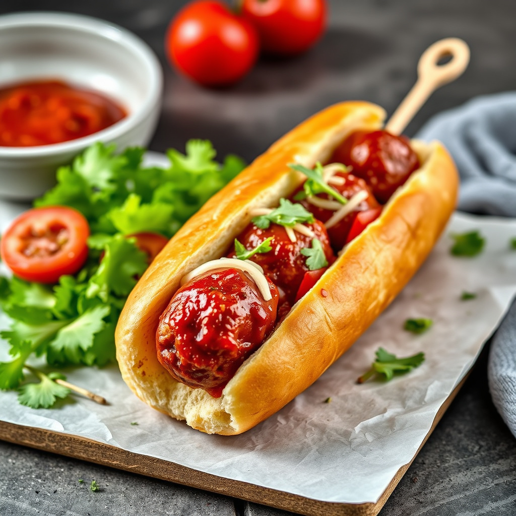 Kjøttboller på pinne i sous