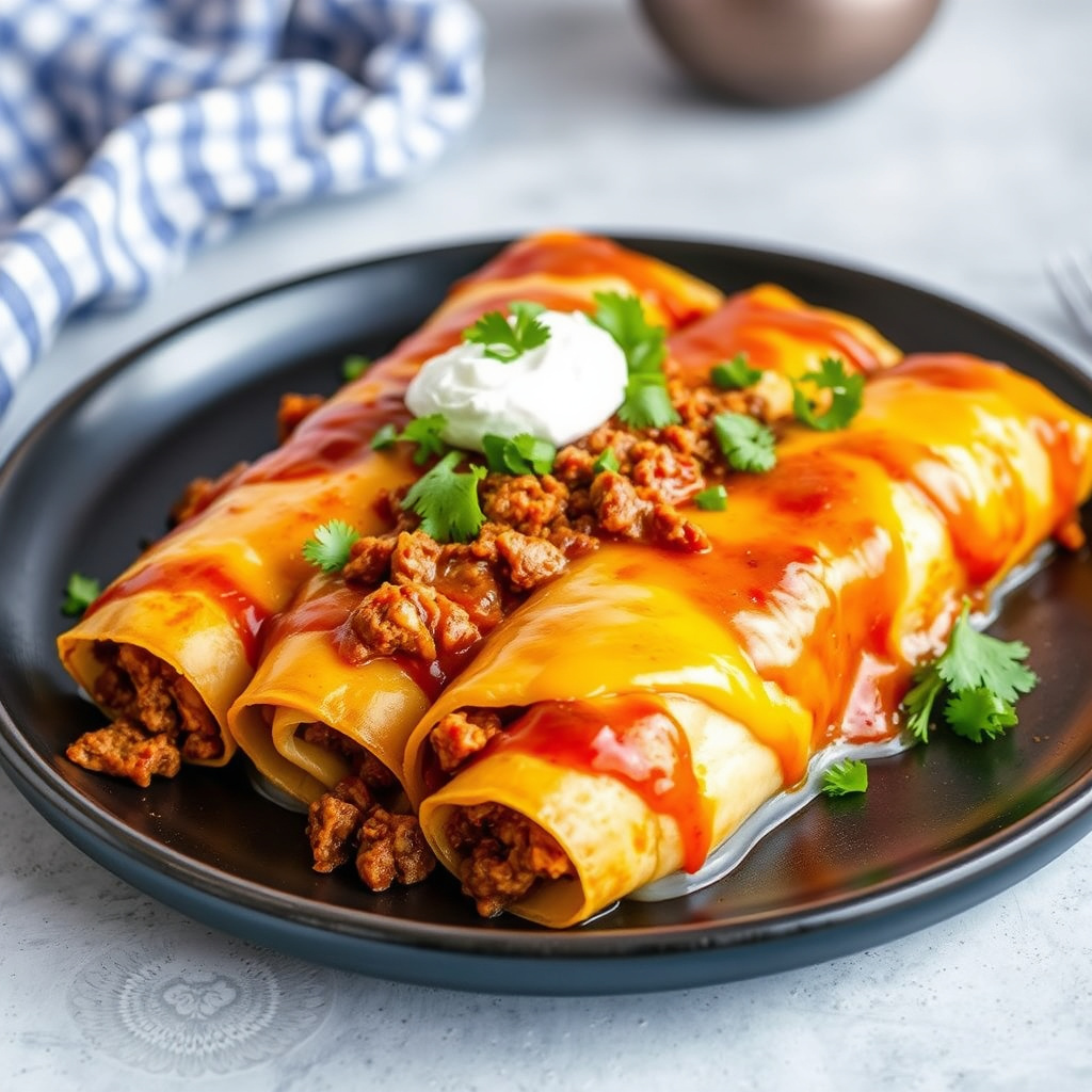 Kjøttdeig-enchiladas