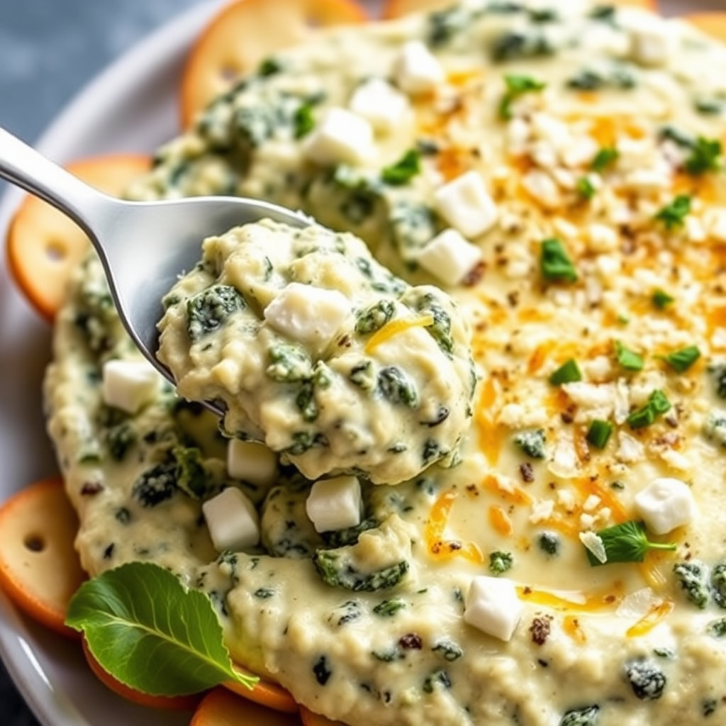 Klassisk spinat- og artisjokkdip med mozzarella og parmesan