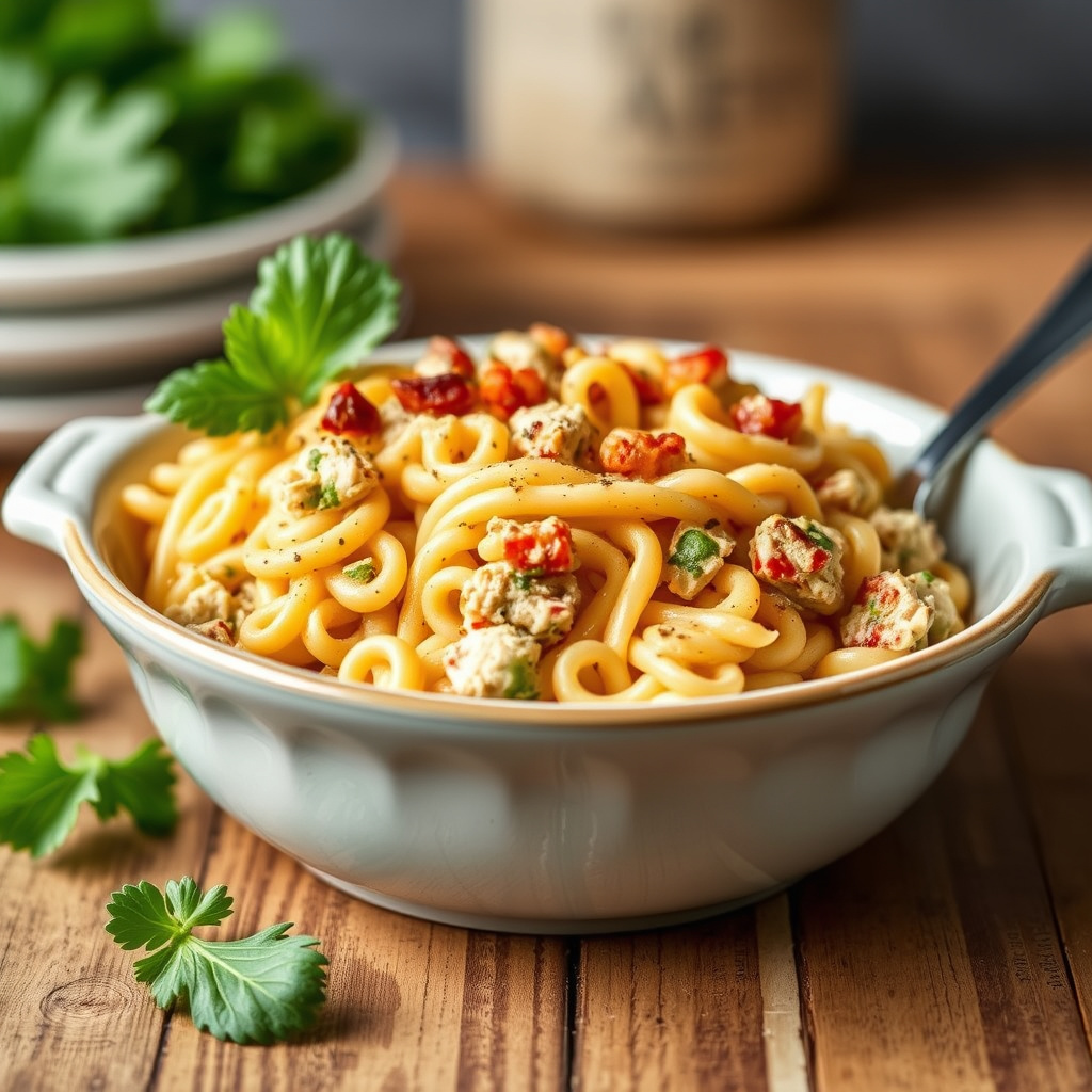 Klassisk tunfiskgrateng med nudler