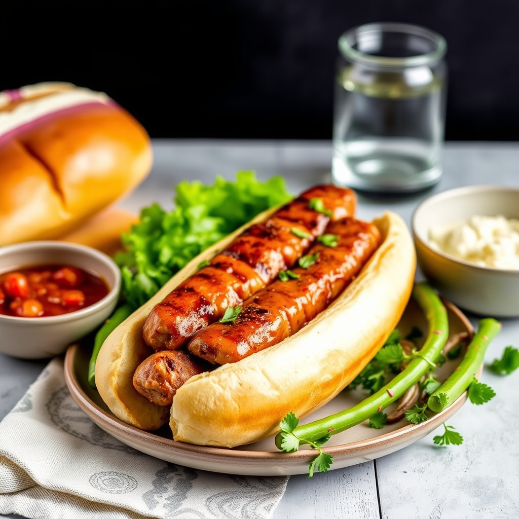 Klassiske Sheboygan bratwurst i rundstykker
