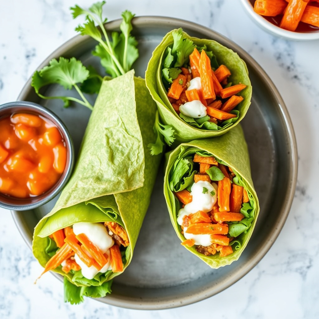 Friske gulrotwraps med rosiner