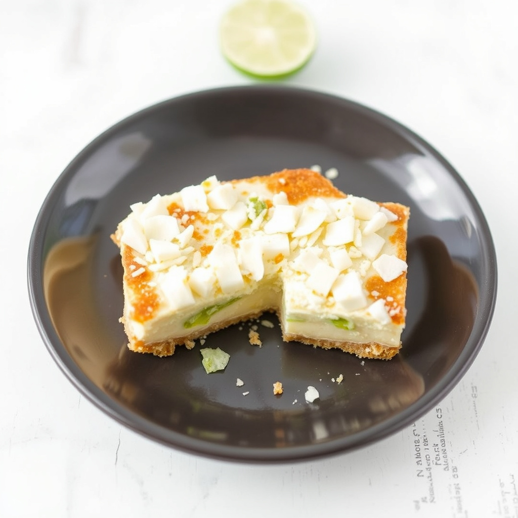 Kokos-lime-kaker med hasselnøttsmørdeigbunn