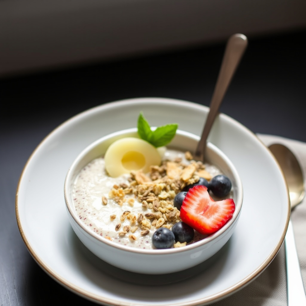 Kokos- og chiafrøpudding til frokostskål