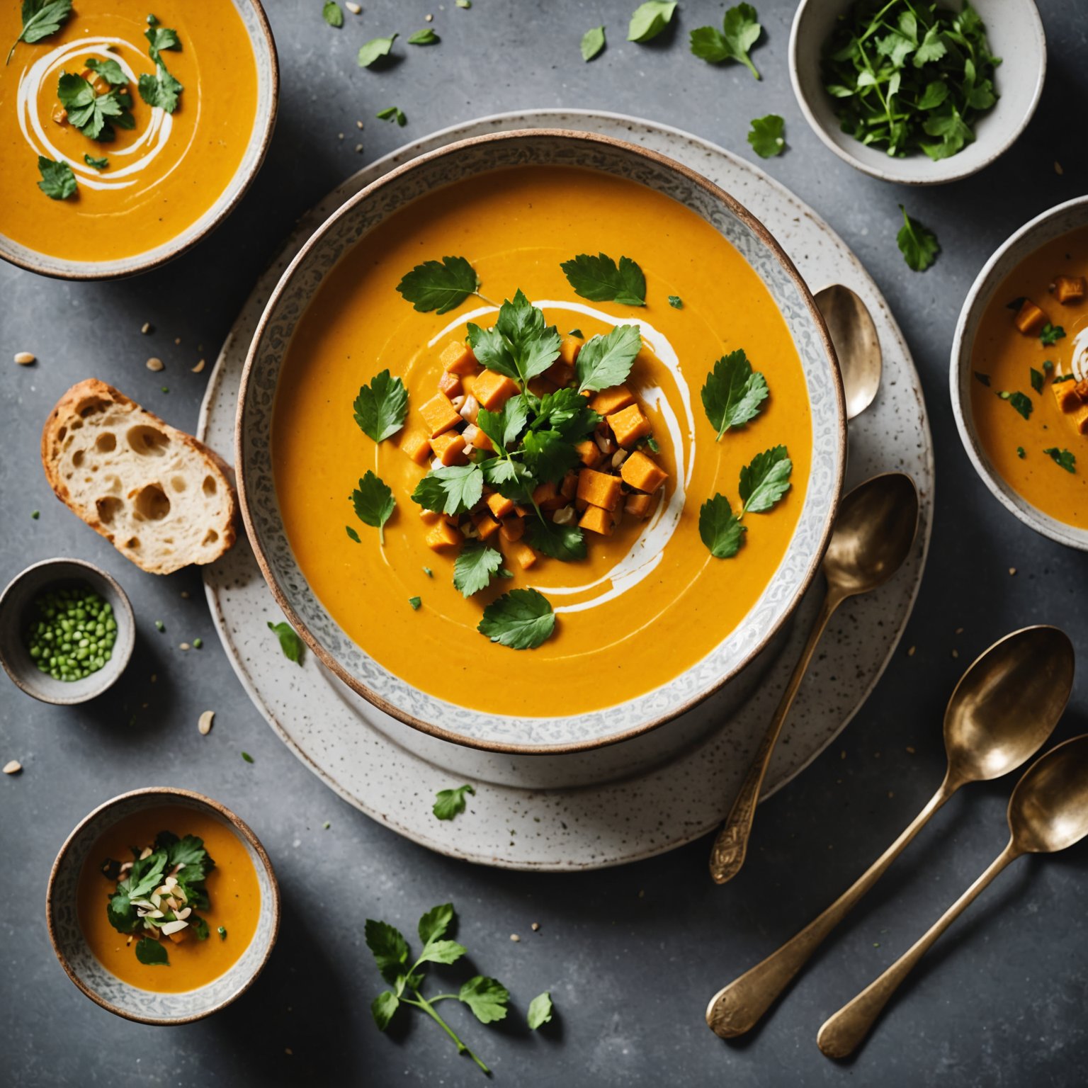 Kokos- og gresskarsuppe med karri