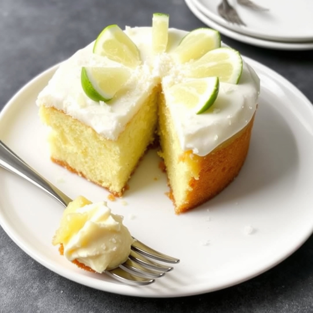 Kokos- og limepuddingkake