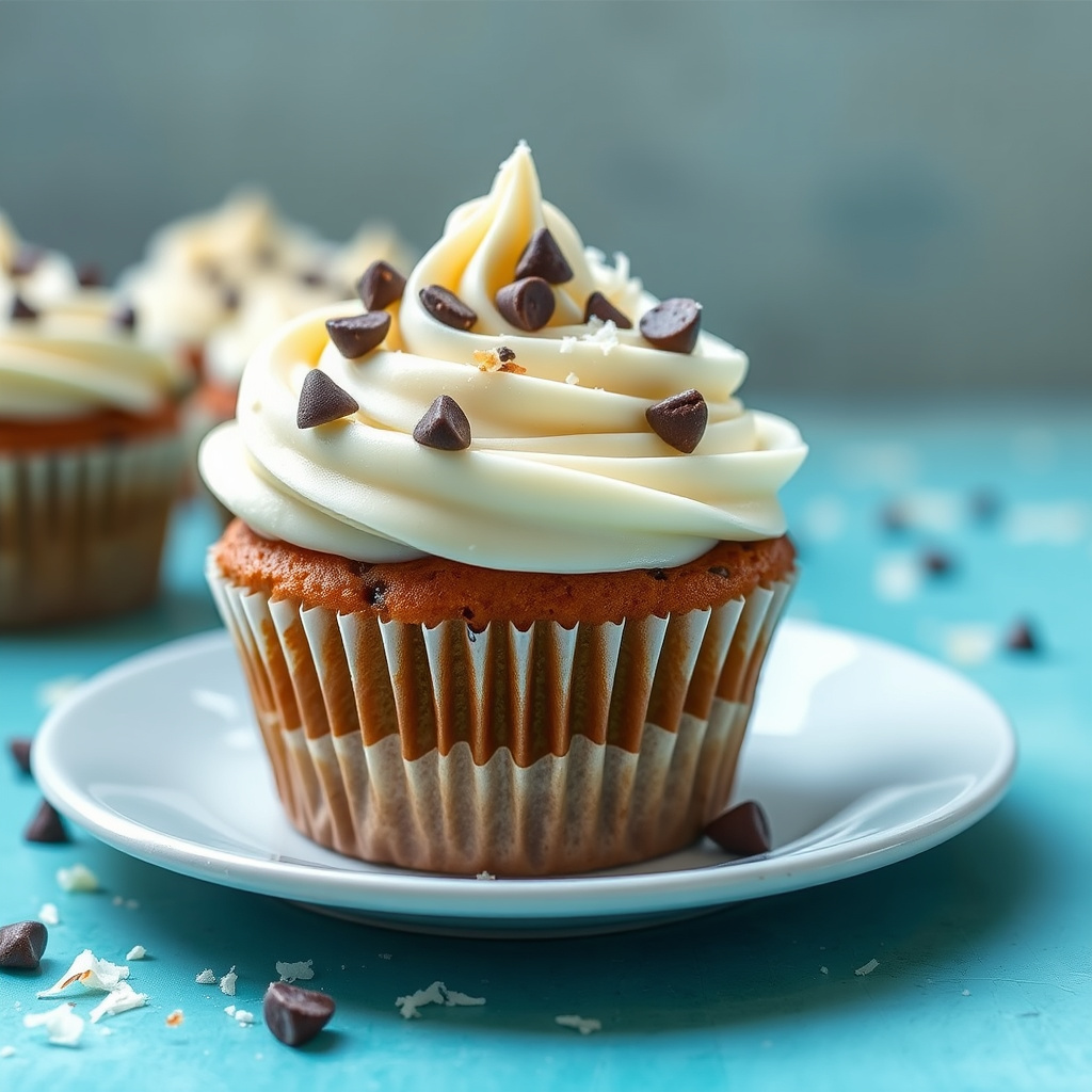 Kokos- og sjokoladechipcupcakes