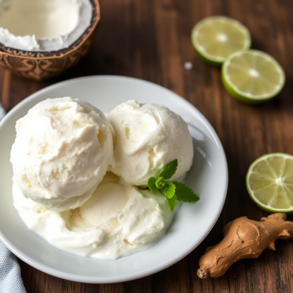 Kokosmelkis med ingefær og lime