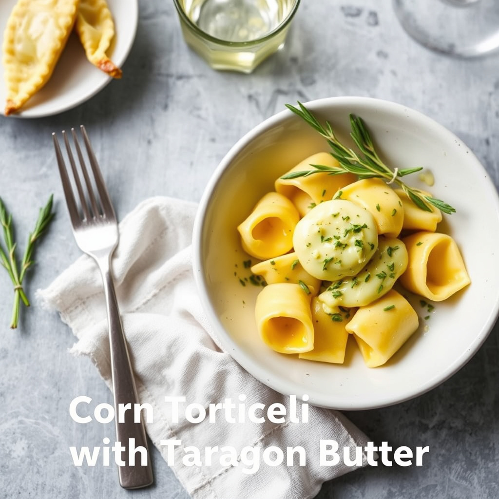 Korn-tortellini med estragon-smør