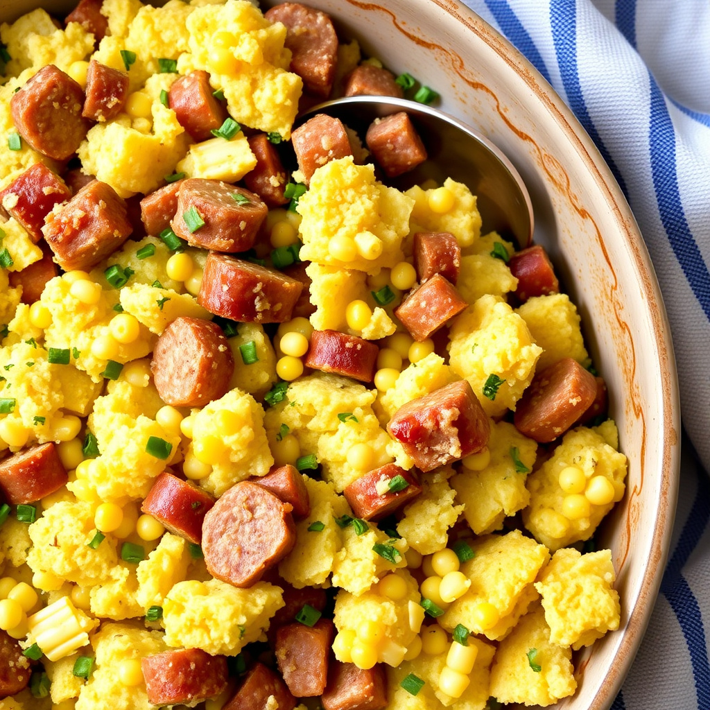 Kornbrød og pølsestuing