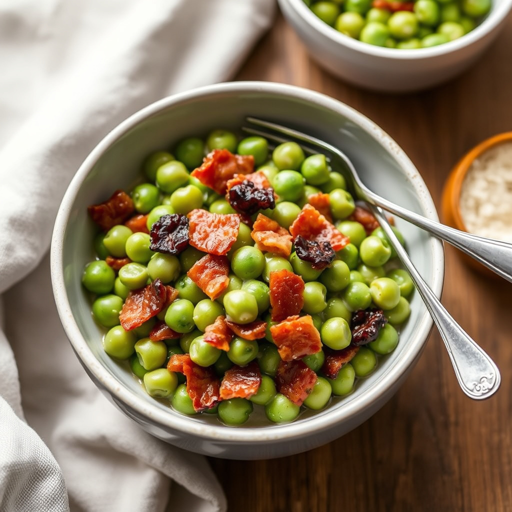 Kremede erter med bacon