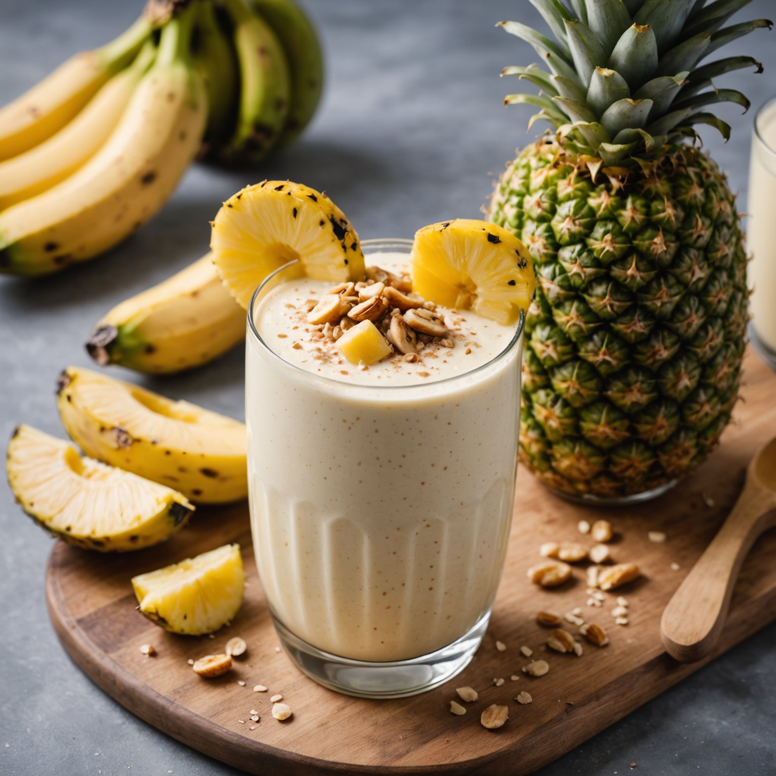 Kremet ananas- og banansmoothie