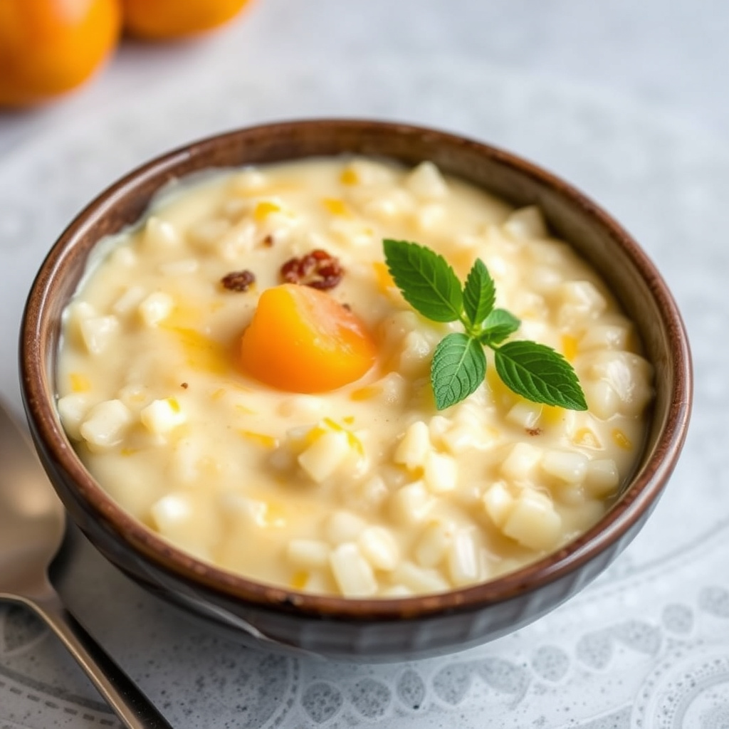 Kremet aprikosrispudding