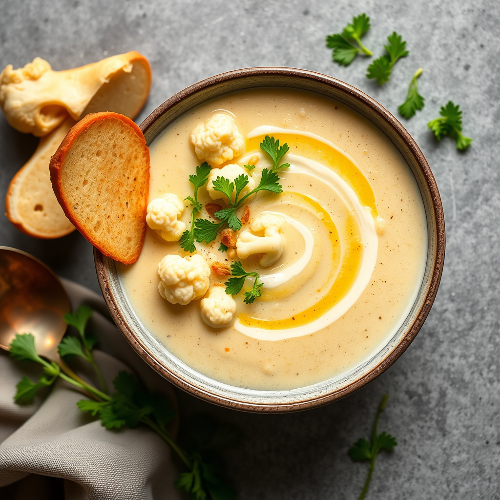 Kremet blomkålsuppe med ingefær