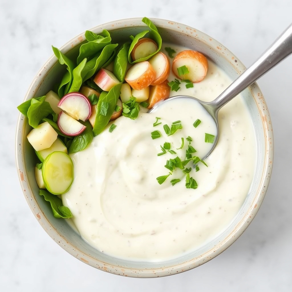 Kremet hvitløksdressing med kulturmelk