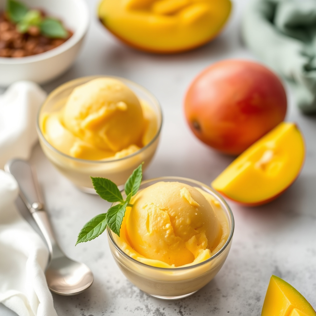 Kremet mangosorbet