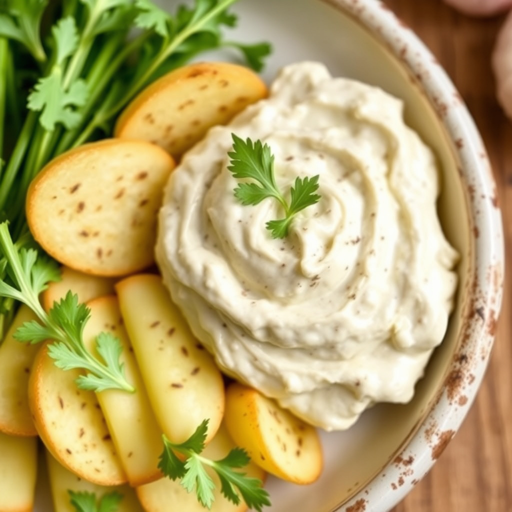 Kremet pepperrot- og hvitløksmiks