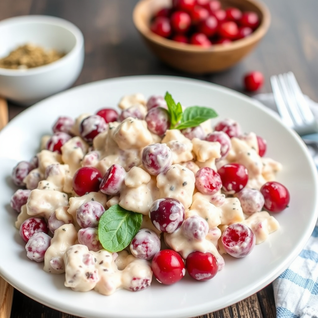 Kremet tranebærsalat med Jell-O og kremost