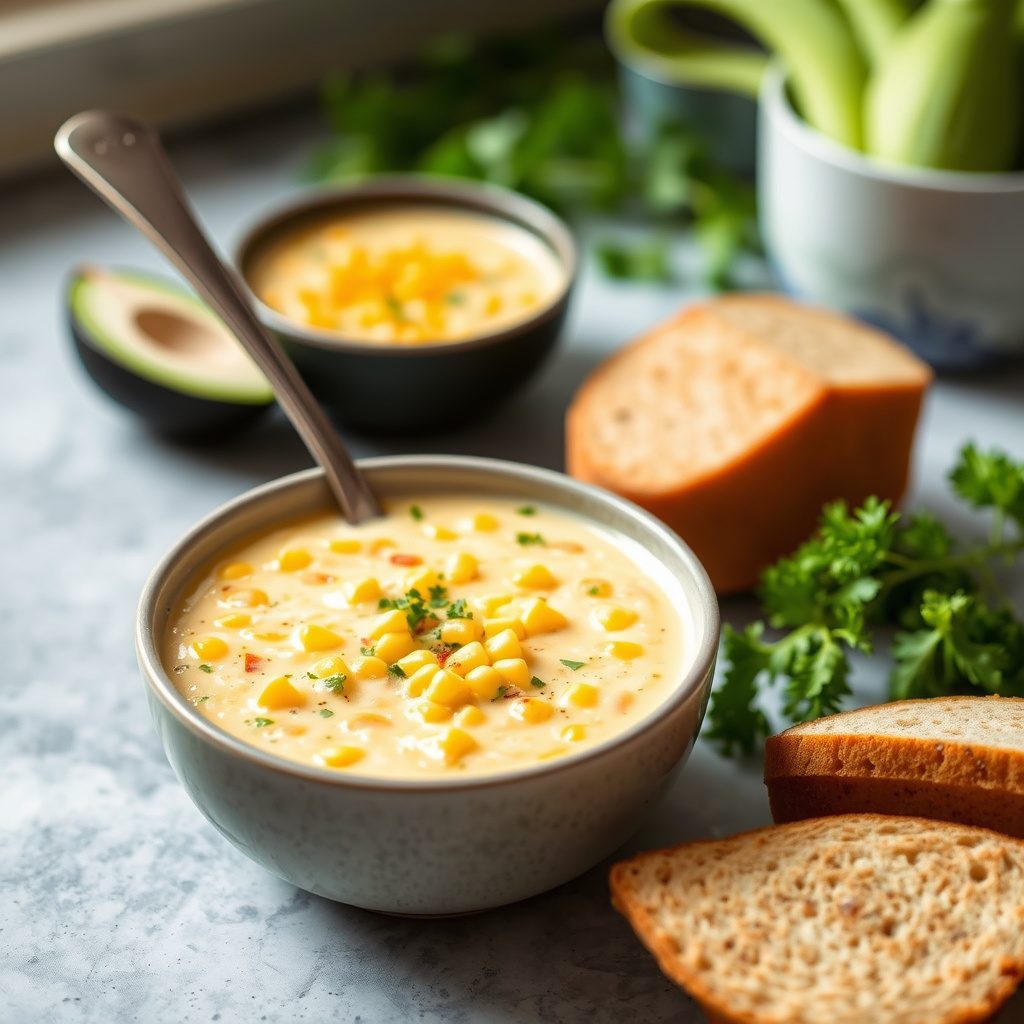 Kremet vegansk mais-suppe