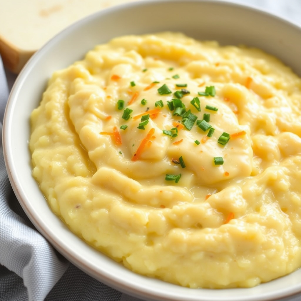 Kremete cheddar-grits