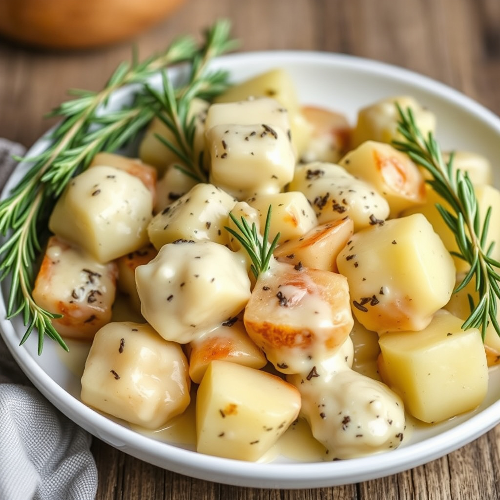 Kremete rosmarinkartofler