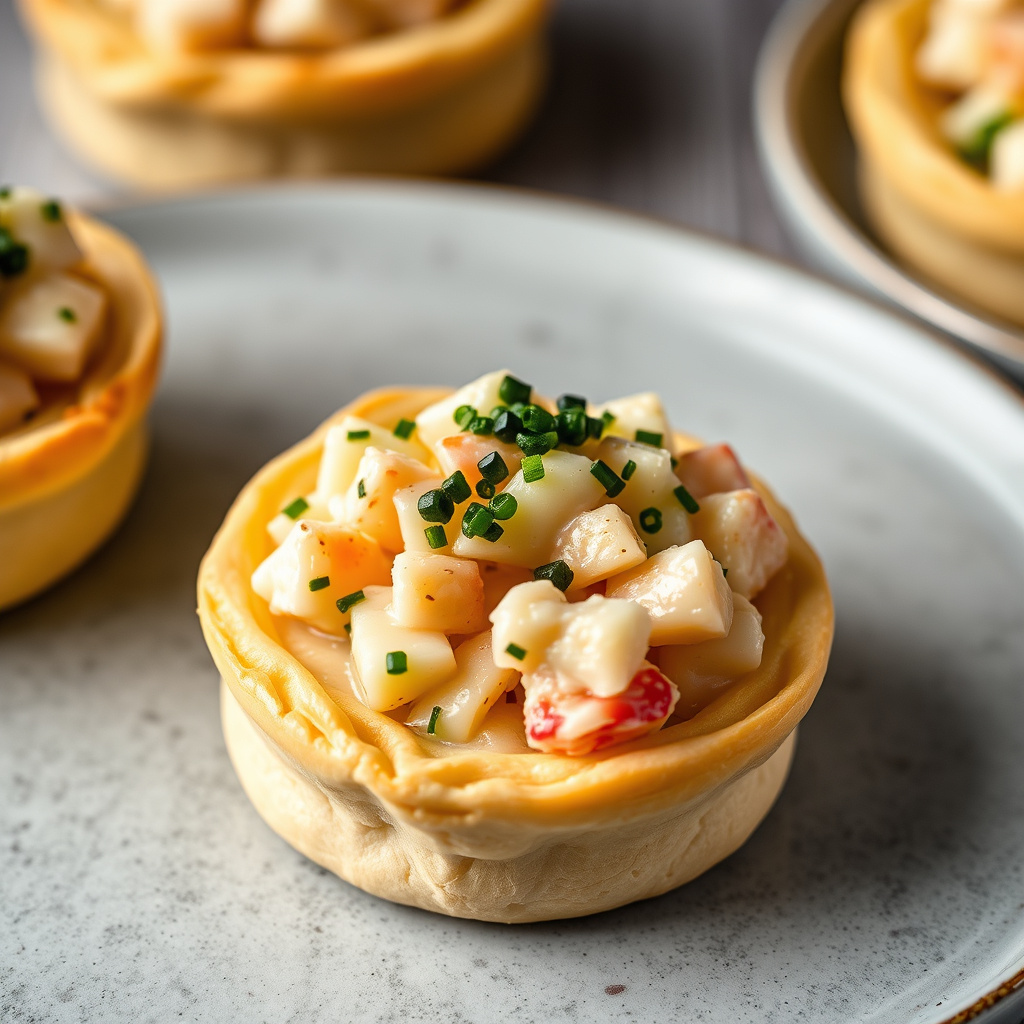 Krepsesalat med wasabikaviar i vol-au-vent