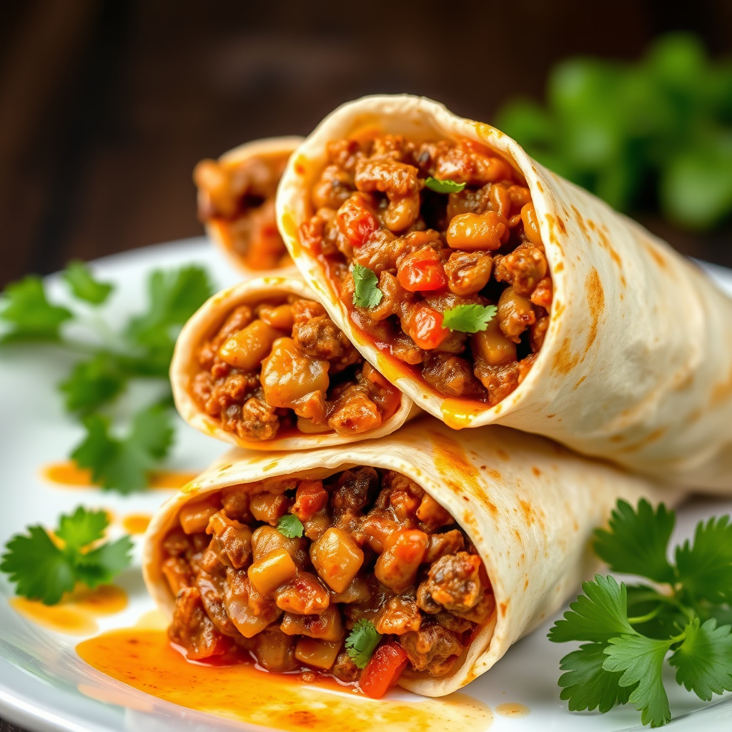 Krydrede biffburritos