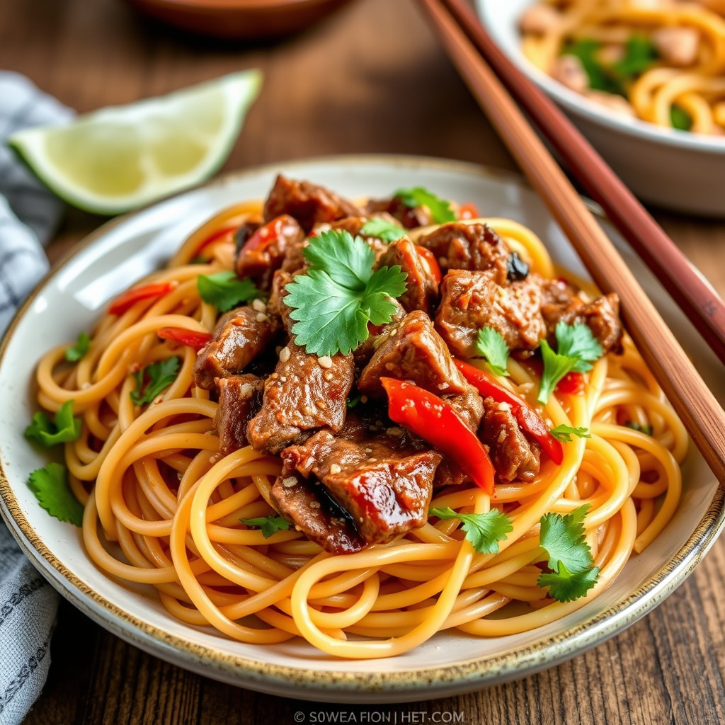 Krydret biff Pad Thai