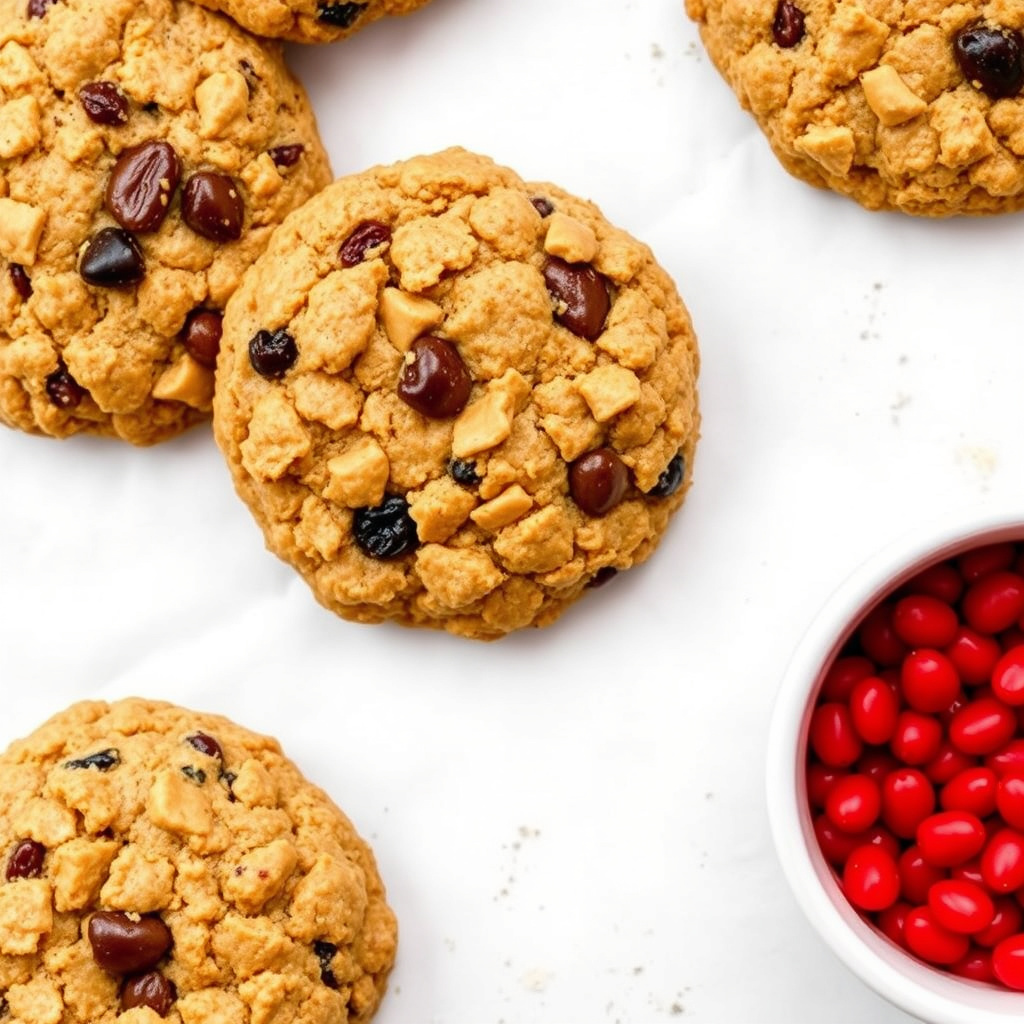 Krydret havregryns-kjeks med rosiner