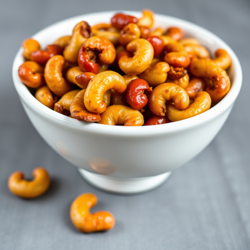 Krydret kandiserte cashewnøtter