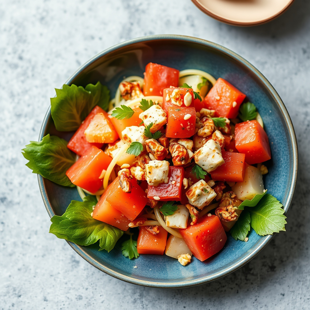Krydret krabbesalat med melon