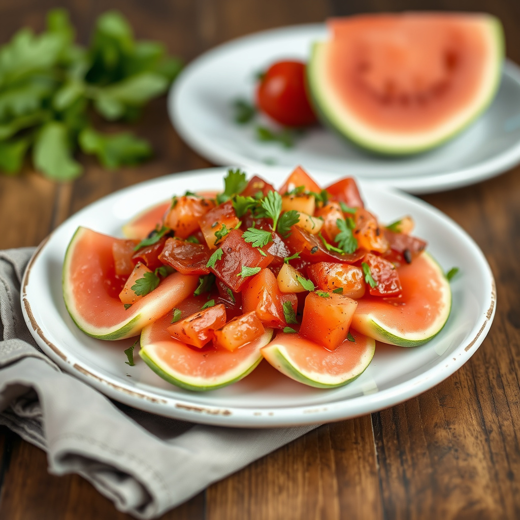 Krydret melon og serranoskinke