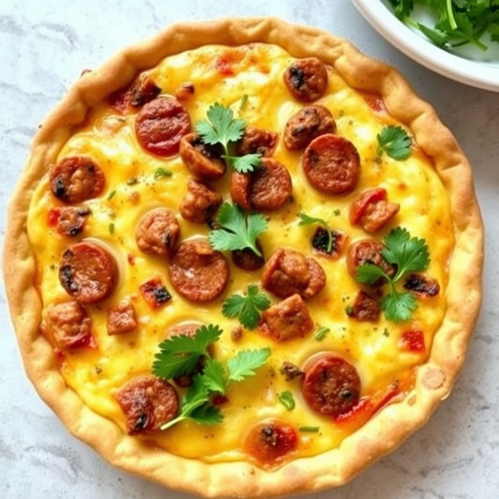 Krydret pølsequiche