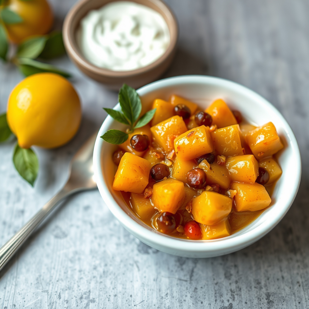 Kumquat- og pepperkornkompott med ost