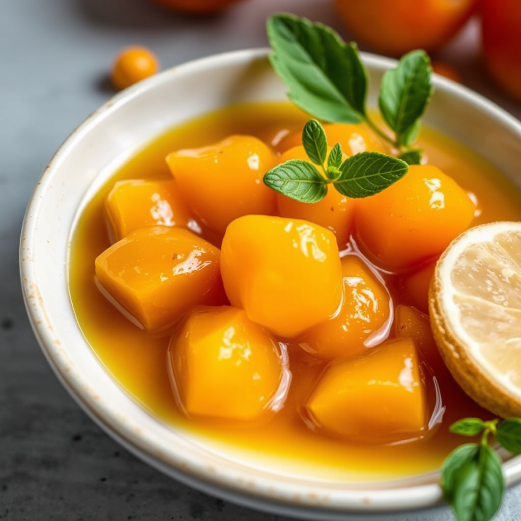 Kumquatkompott med Sauternes og ingefær