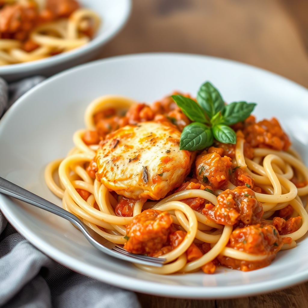 Kylling Cacciatore og pasta