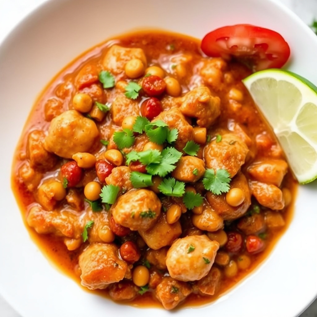 Kylling Chili Verde med Tomatillos og Mais