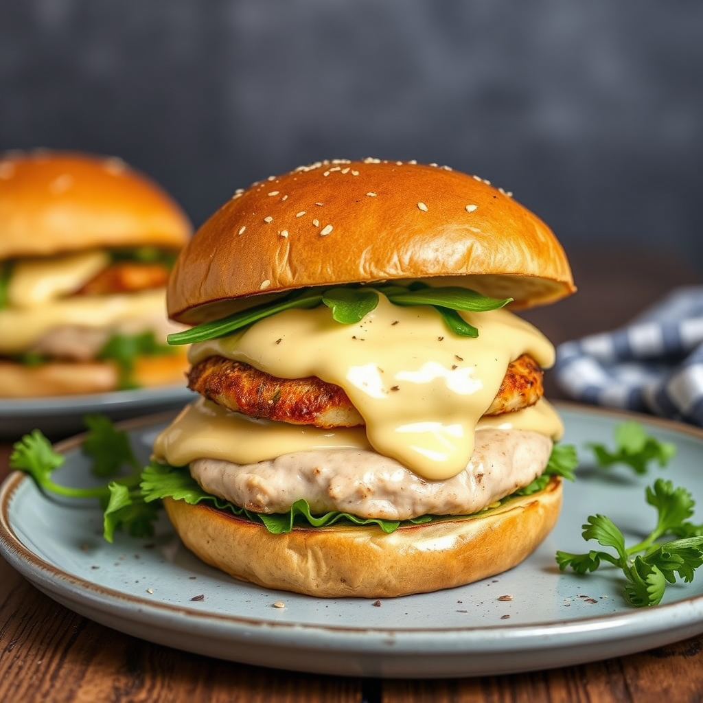 Kylling Cordon Bleu-burgere