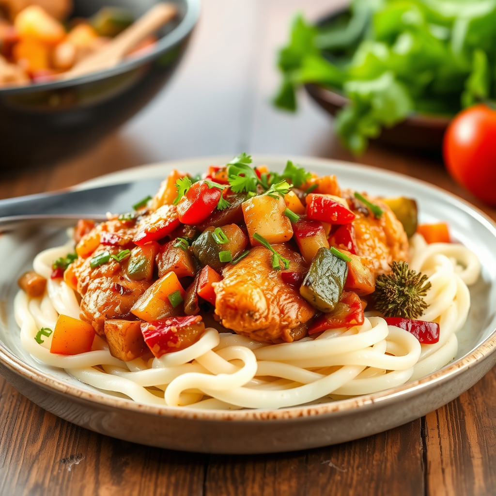 Kylling full av grønnsaker