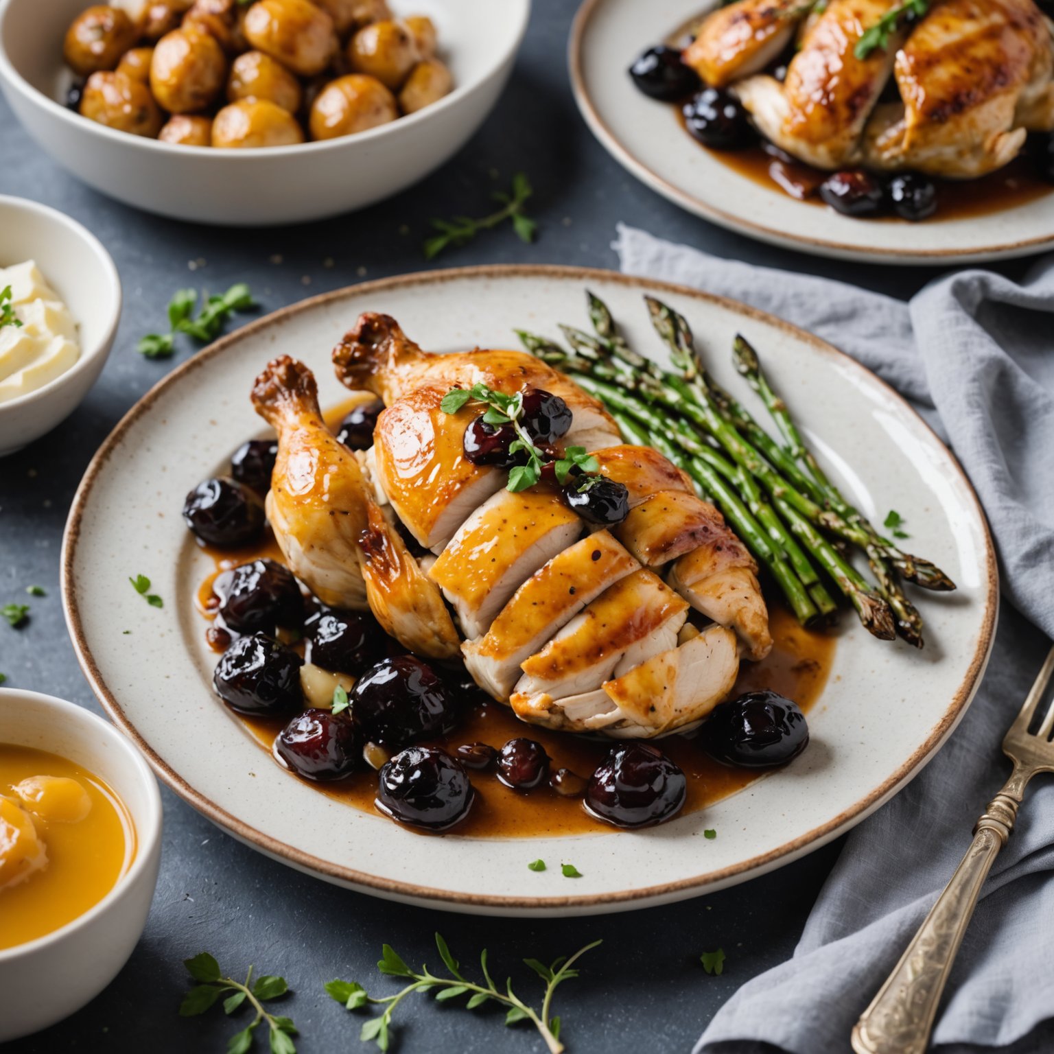 Kyllingbryst fylt med svisker og brie