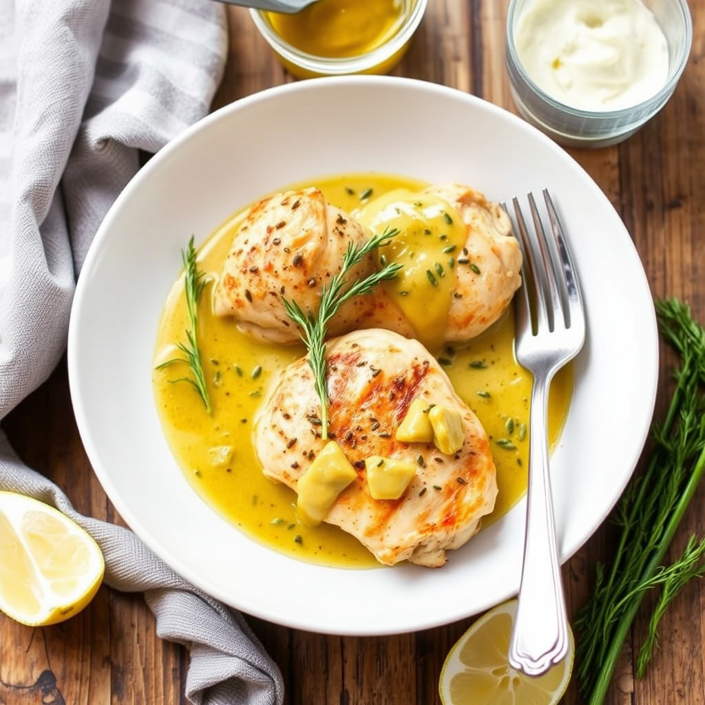 Kylling i dill- og sennepssaus