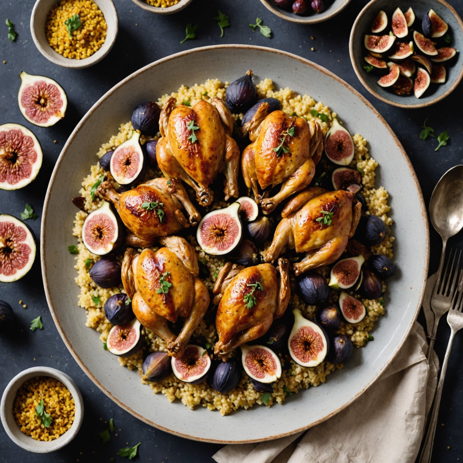 Kyllinglår med fiken, ras-el-hanout og couscous