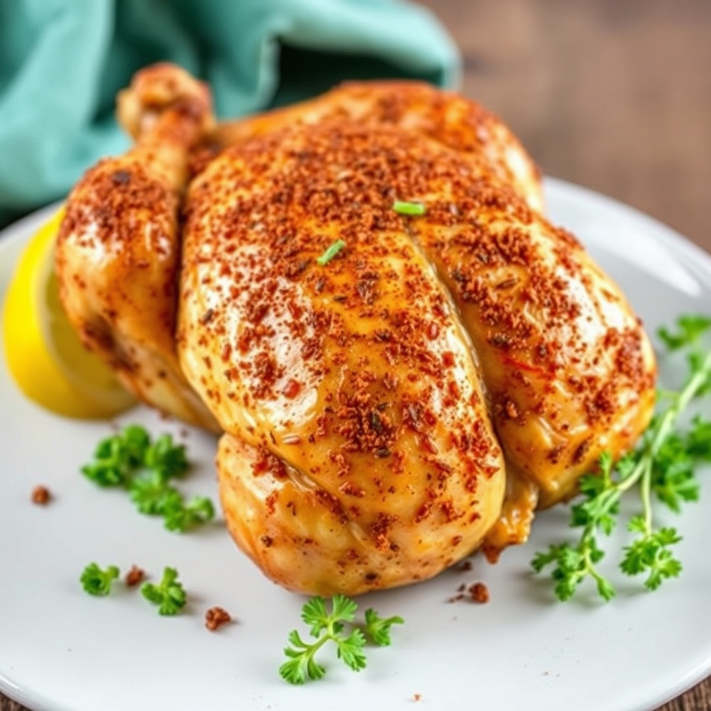 Kylling med krydderblanding og øl på boks